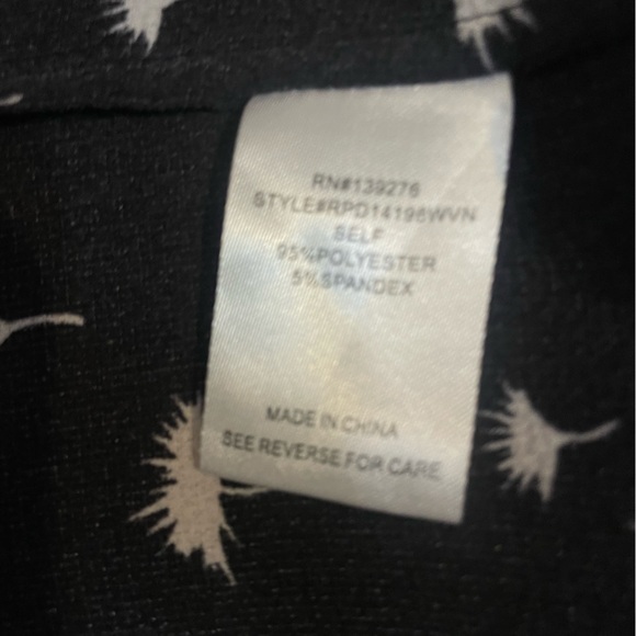 Danielrainn Black And white Bird print Business Blouse Woman Size Large - Picture 2 of 6